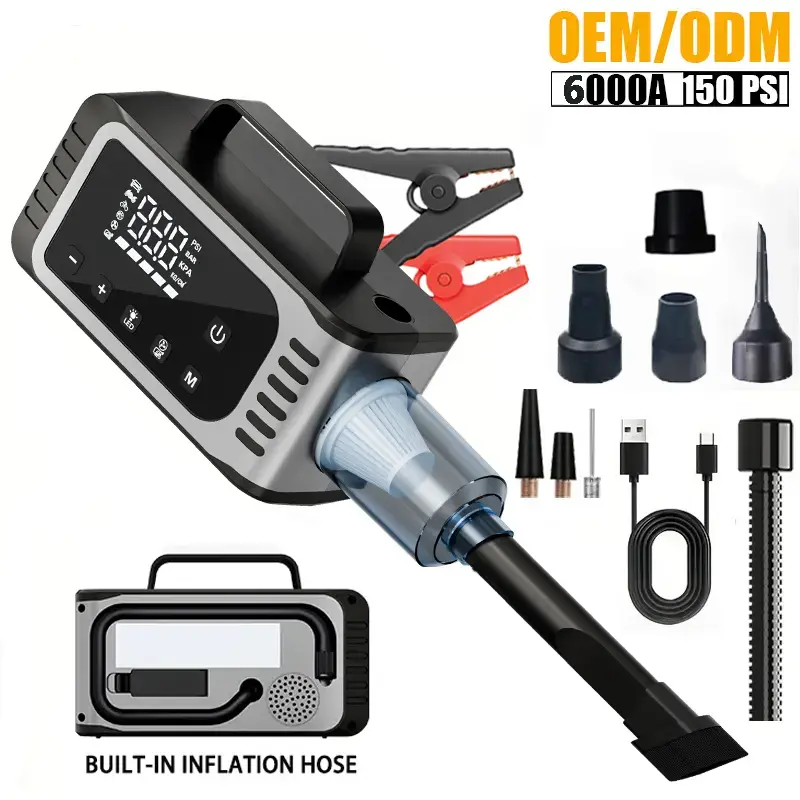 A38 Jump Starter with Built‑in Air Compressor & Blower & Light